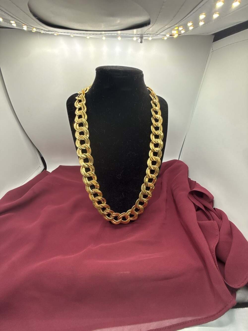 Vintage Monet Chunky Gold Tone Necklace
